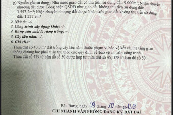 Cần Bán Đất Long Nguyên Bầu Bàng Tỉnh Bình Dương